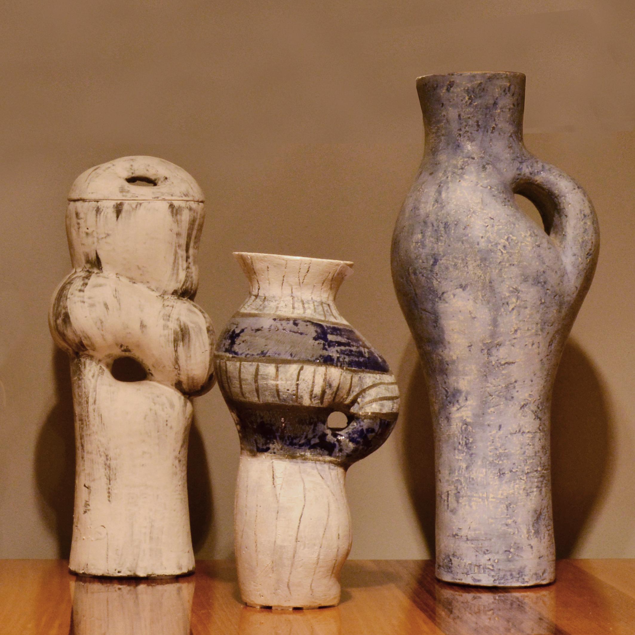 Skulpturales Keramikgefäß mit Deckel von Dutch Schalling im Angebot 3