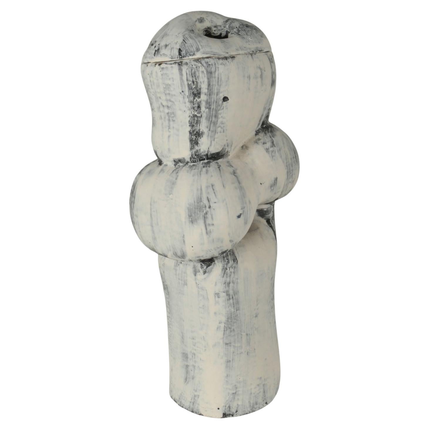 Skulpturales Keramikgefäß mit Deckel von Dutch Schalling (Moderne der Mitte des Jahrhunderts) im Angebot