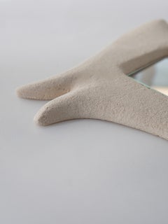 Skulpturaler Keramik-Wandspiegel, Organische Form, Wabi-Sabi-Wandspiegel