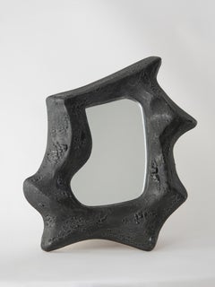 Sculptural Ceramic Wall Mirror, Organic Form, Wabi-Sabi Wall Mirror