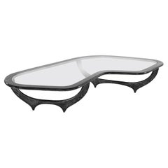 Sculptural Cerused Coffee Table, Italy, 1950s