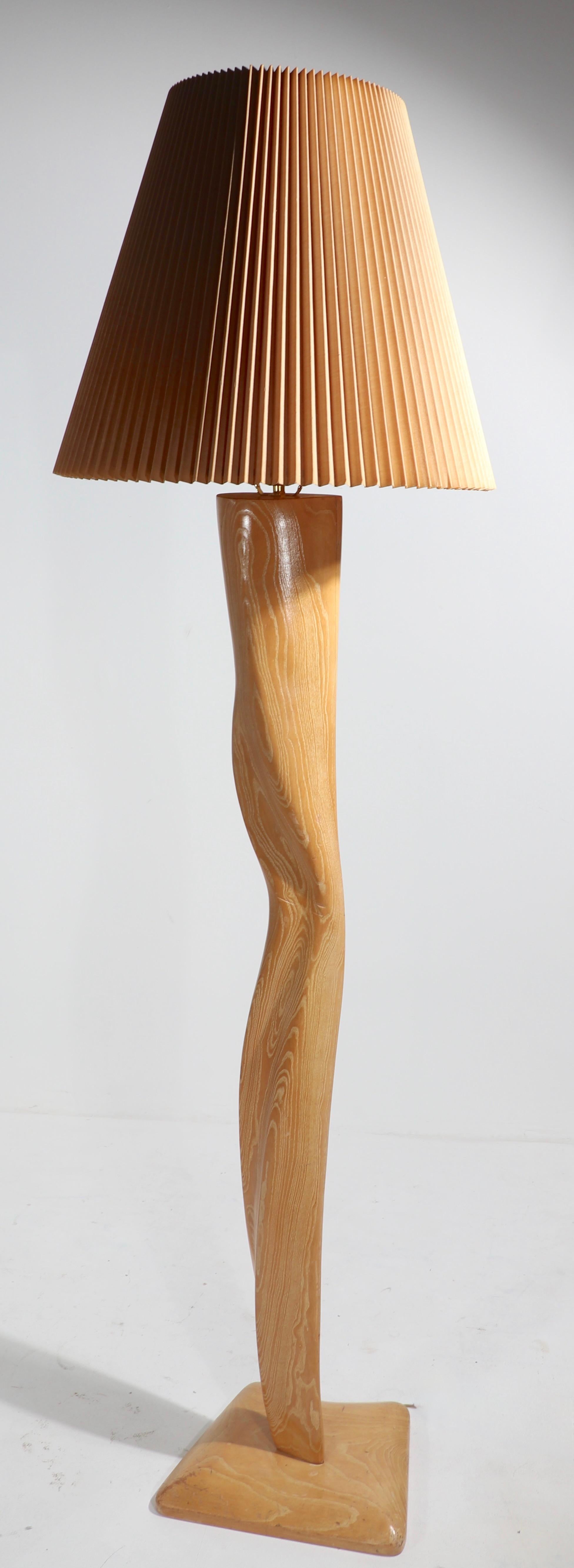 Sculptural Cerused Oak Floor Lamp by Yashia Heifetz 8