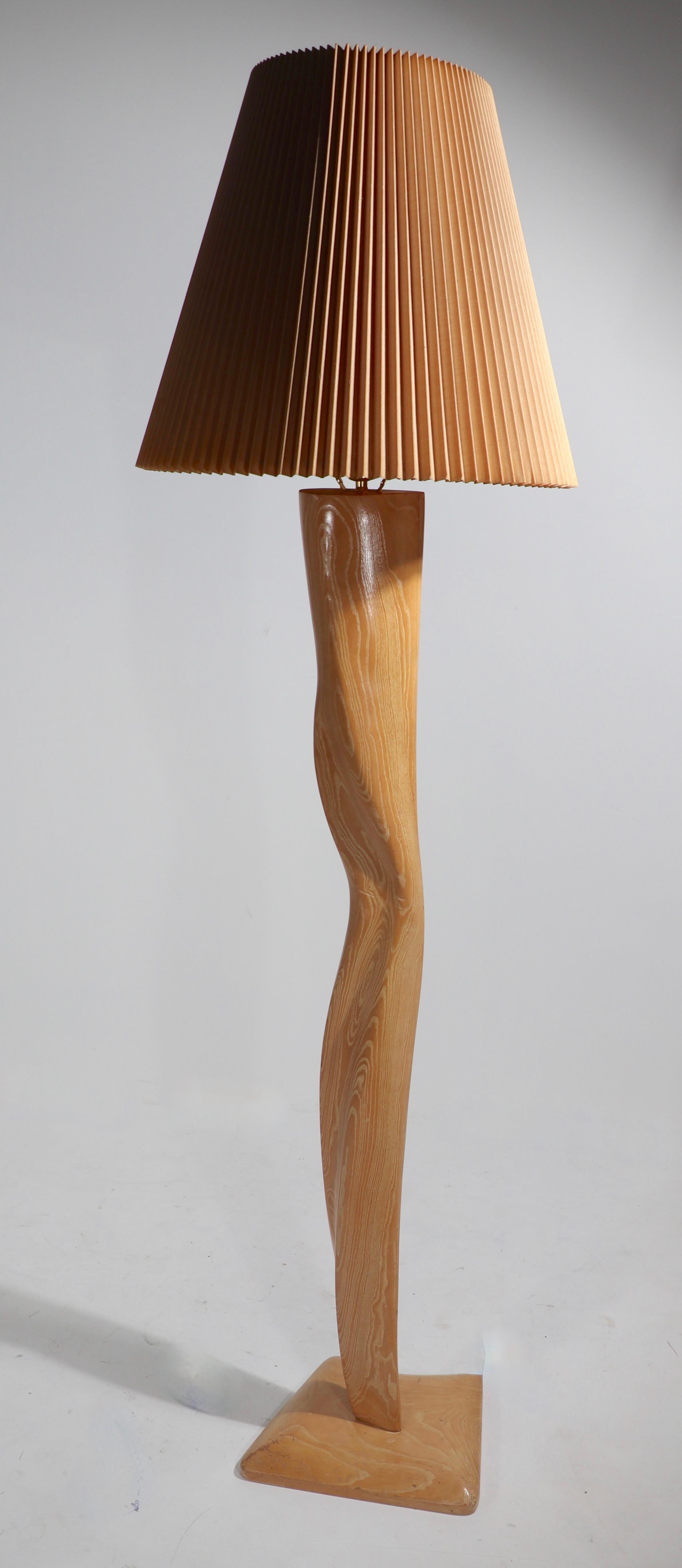 Sculptural Cerused Oak Floor Lamp by Yashia Heifetz 10