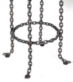 Sculptural Chain Bar Stools in Edelman Leather