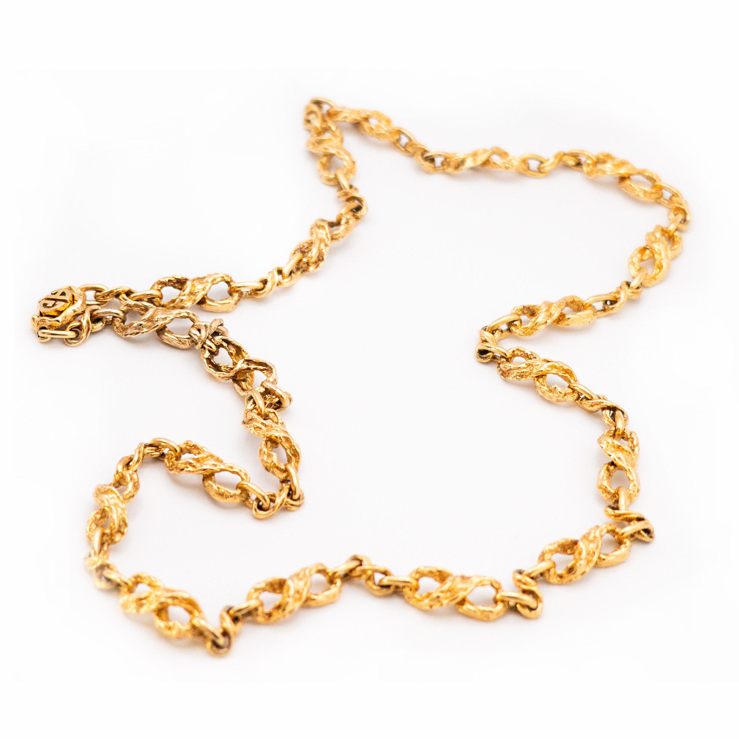 Long Sculptural Necklace by Gilbert Albert

14K Gold - 1970


Gilbert Albert, born in Geneva, Switzerland in 1930, is a jewelry designer and one of the most influential jeweler artist of the 20th and 21th century with more than 10 world award