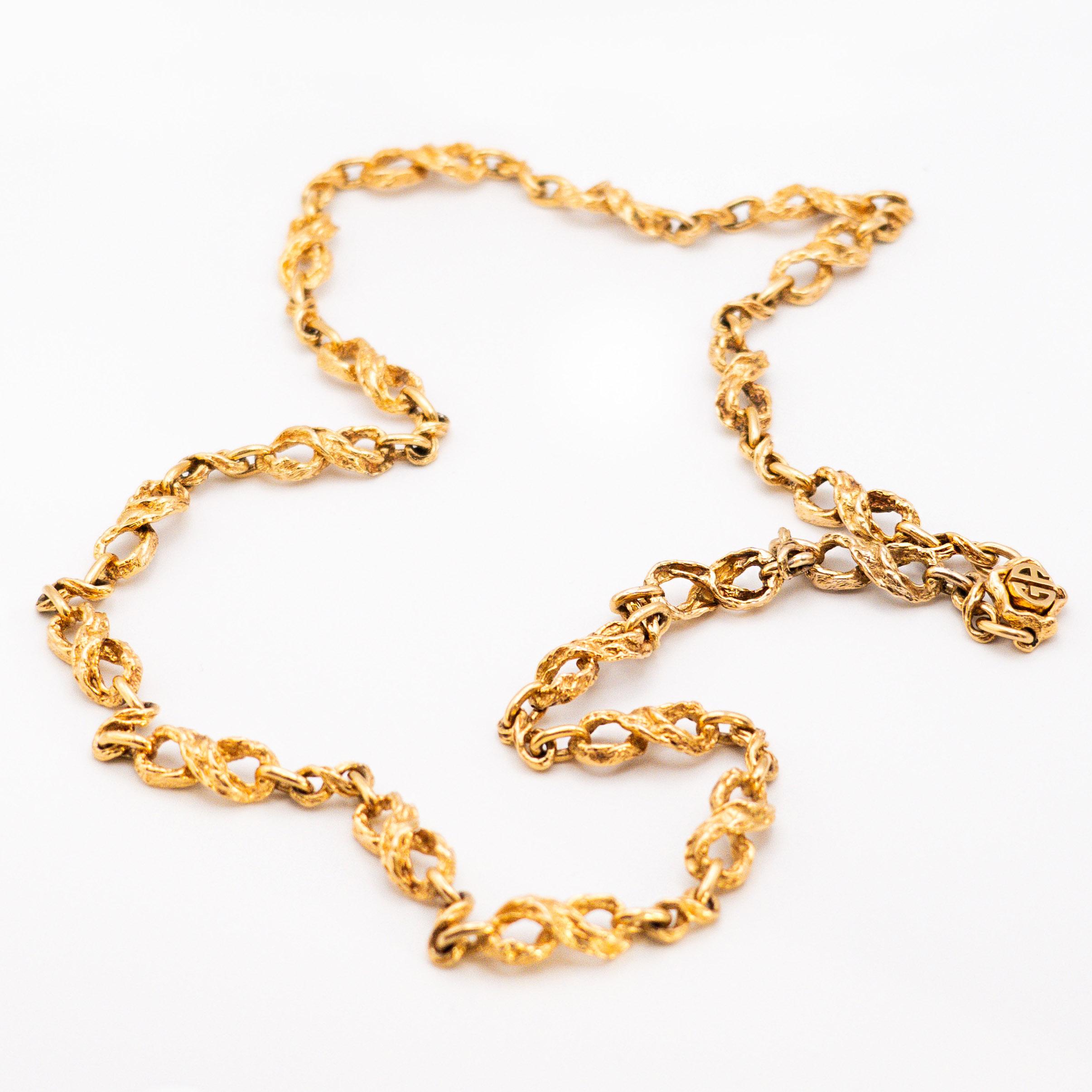 Sculptural Chain Necklace by Gilbert Albert In Excellent Condition In London, England