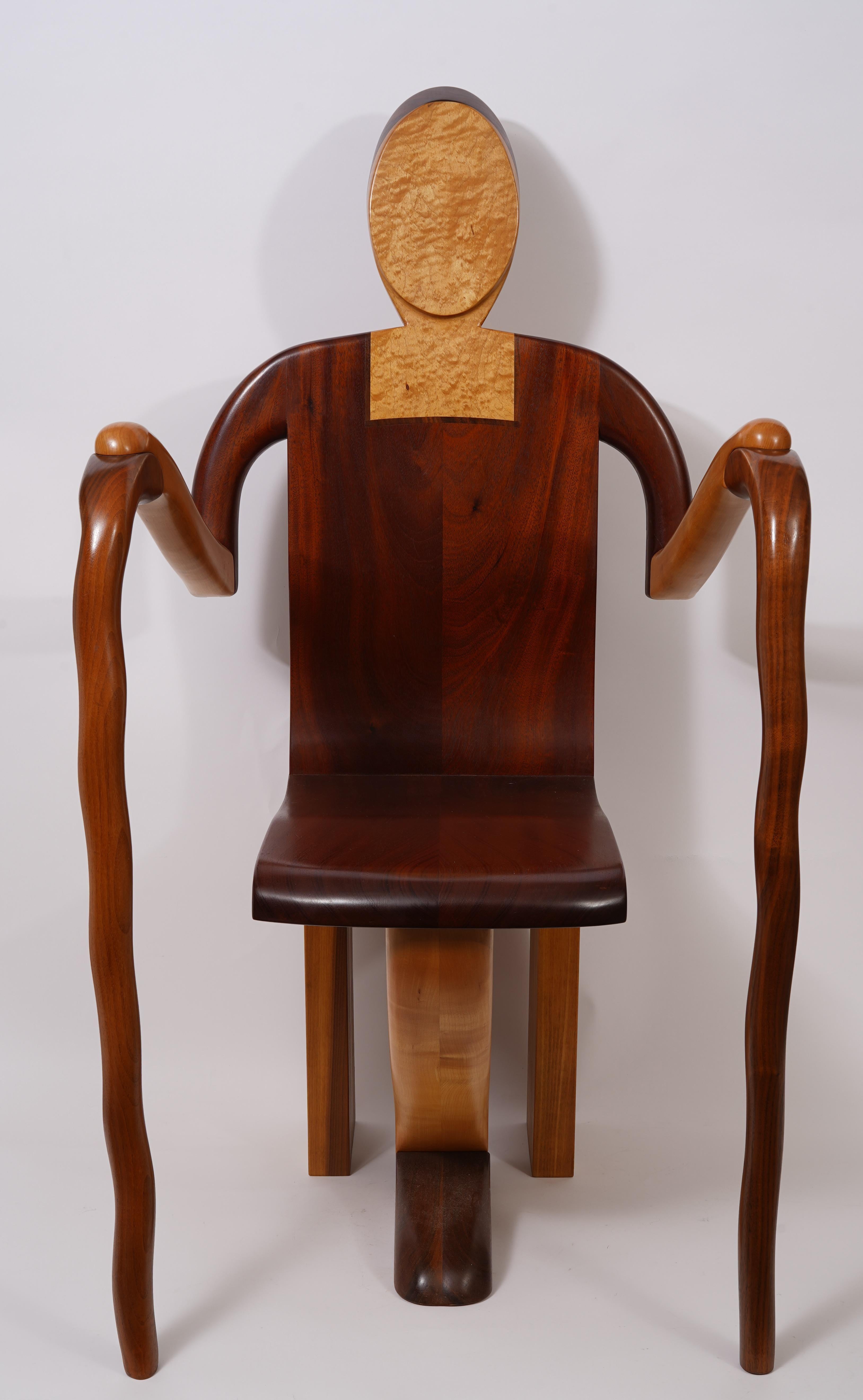 Érable piqué Chaise sculpturale d'Alan Siegel 1981 en vente