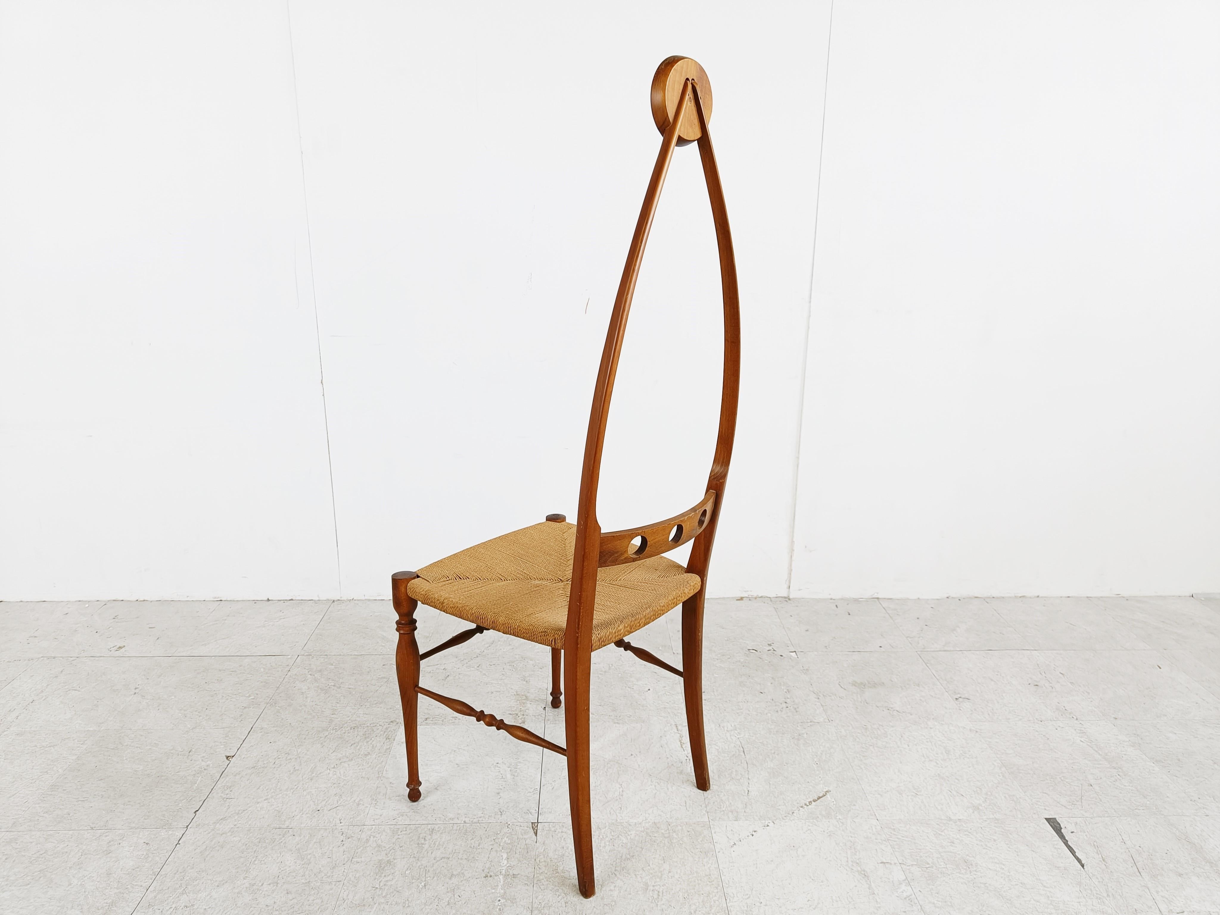 Skulpturaler Stuhl von Pozzi & Varga, 1950er-Jahre  (Papierkordel) im Angebot