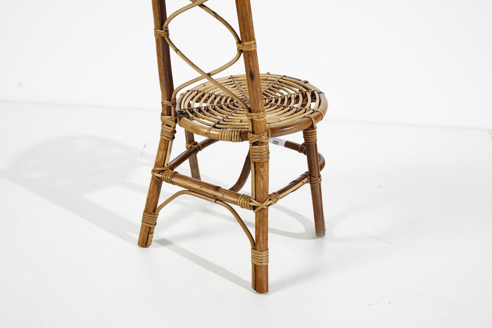 Skulpturaler Stuhl von Tito Agnoli  Rattan und  Bambus Italien 1960 (20. Jahrhundert) im Angebot
