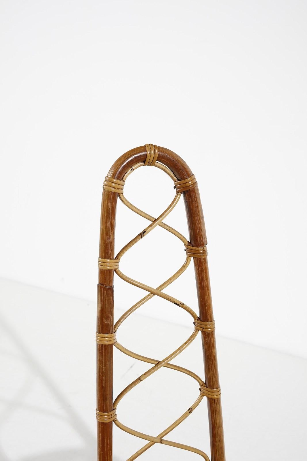 Sculptural Chair by Tito Agnoli Rattan and Bamboo, Italy, 1960 For Sale 1