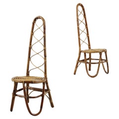 Chaise sculpturale de Tito Agnoli Rotin et Bambou Italie 1960