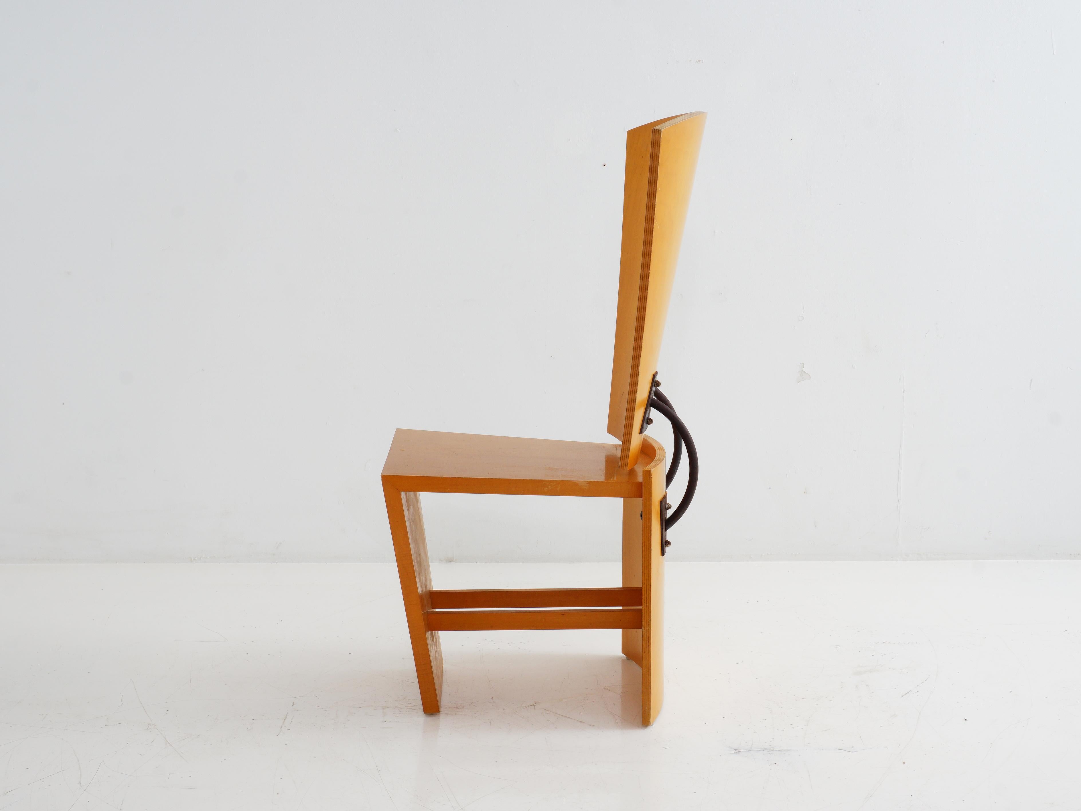 Veneer Sculptural Chair by Todd Wolfe, 1991 For Sale