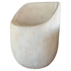 Sculptural Chair Carved from Solid Mango Wood Modern Organic