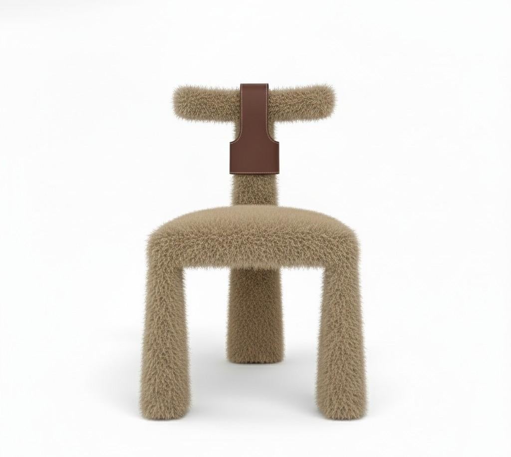 Sedia scultorea in Bouclé con Silhouette architettonica di Mondo in vendita 7