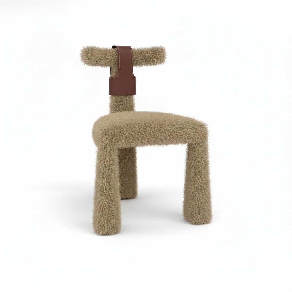 Sedia scultorea in Bouclé con Silhouette architettonica di Mondo in vendita 8