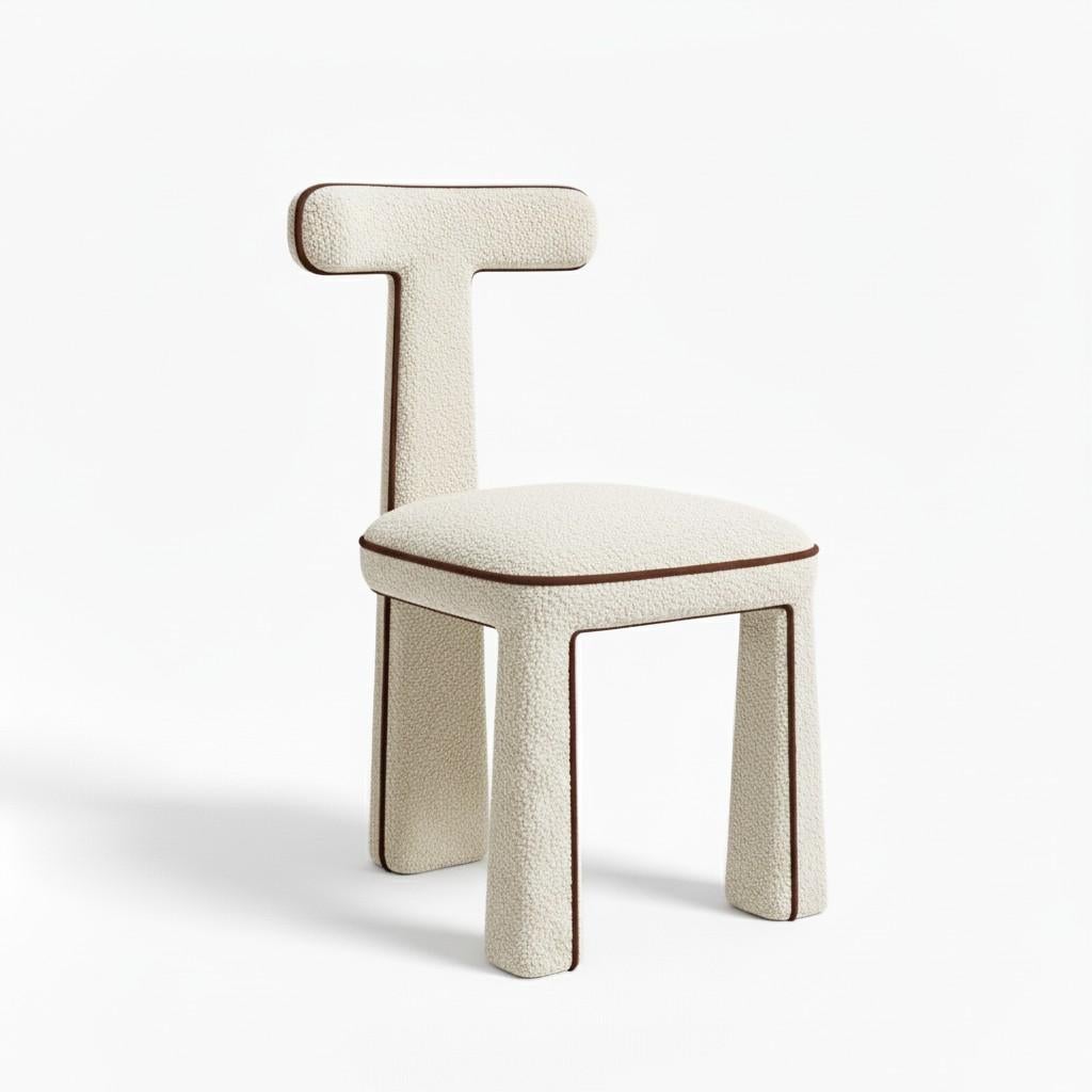 Sedia scultorea in Bouclé con Silhouette architettonica di Mondo in vendita 11