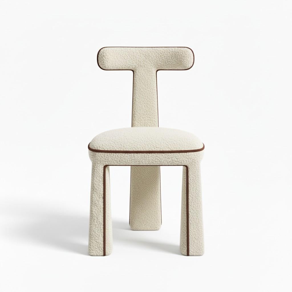 Sedia scultorea in Bouclé con Silhouette architettonica di Mondo in vendita 12