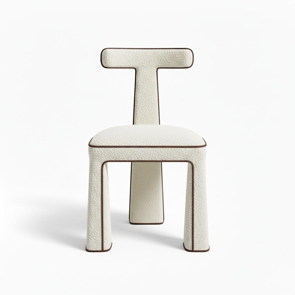 Questa sedia da pranzo scultorea ridefinisce il minimalismo grazie alla tattilità sensuale e all'armonia strutturale. La sua forma monolitica, realizzata con una geometria continua e fluida, crea un senso di forza tranquilla bilanciato