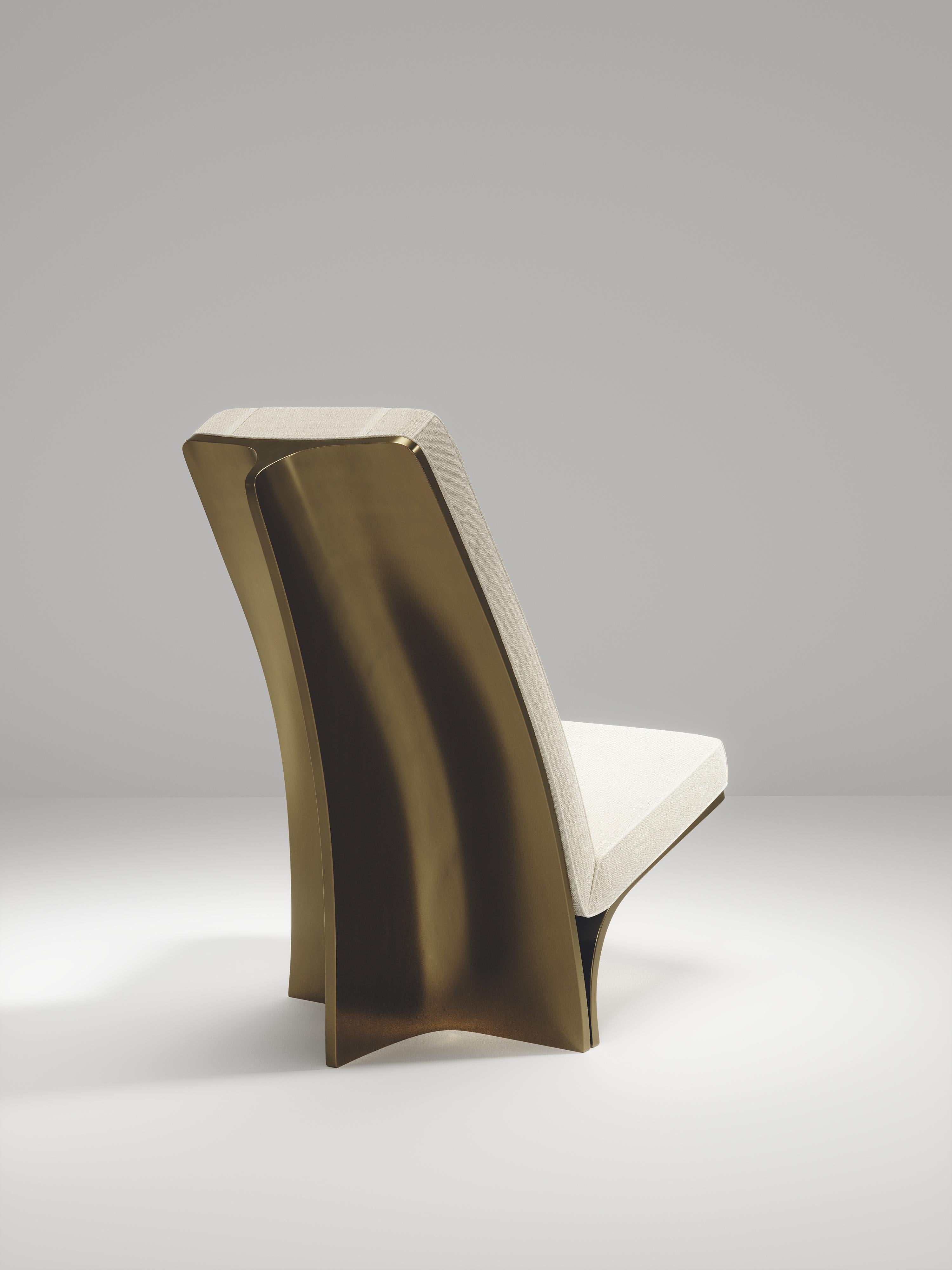 Chaise sculpturale en laiton patiné bronze de Patrick Coard Paris en vente 3