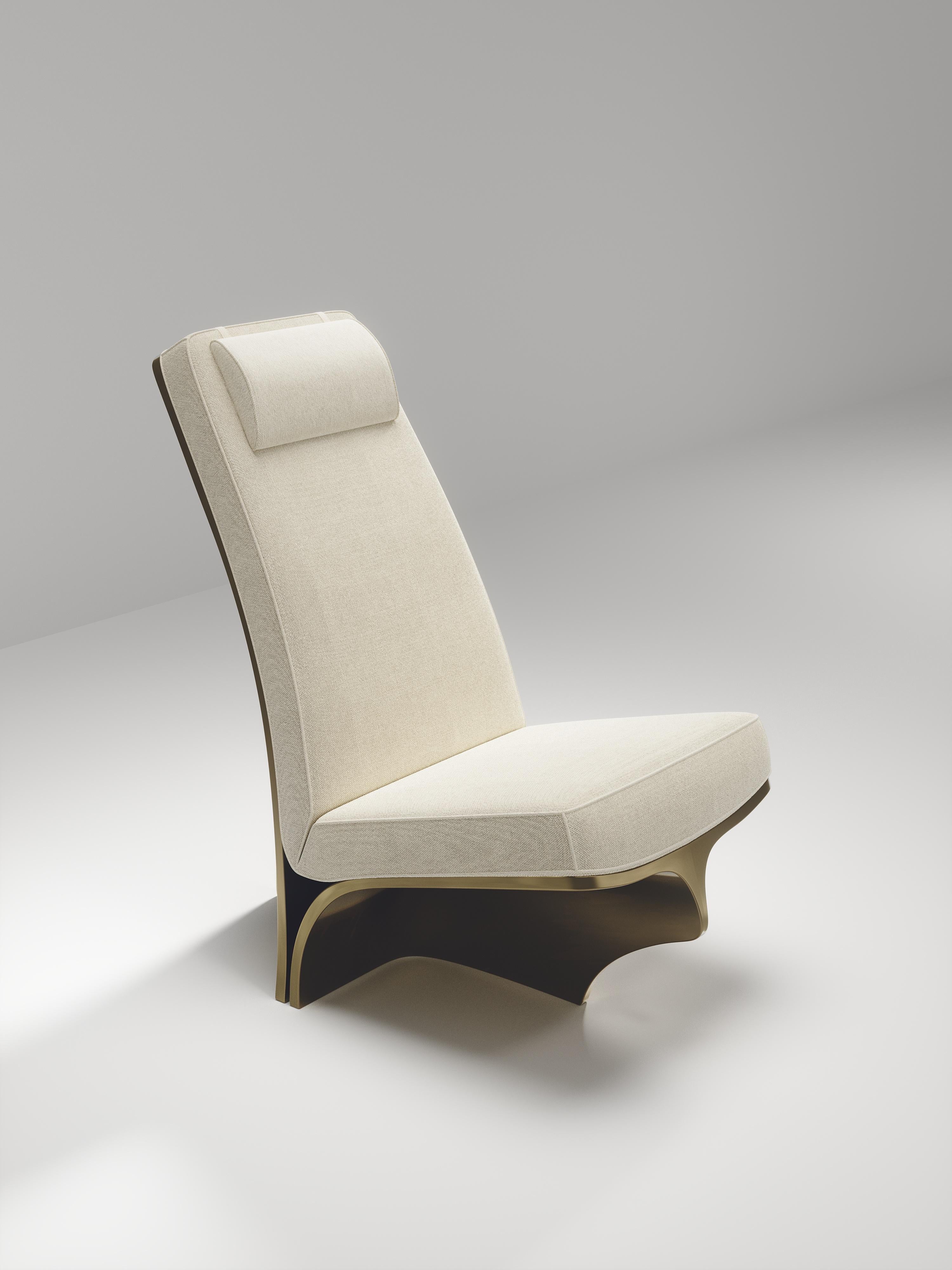 Chaise sculpturale en laiton patiné bronze de Patrick Coard Paris en vente 5