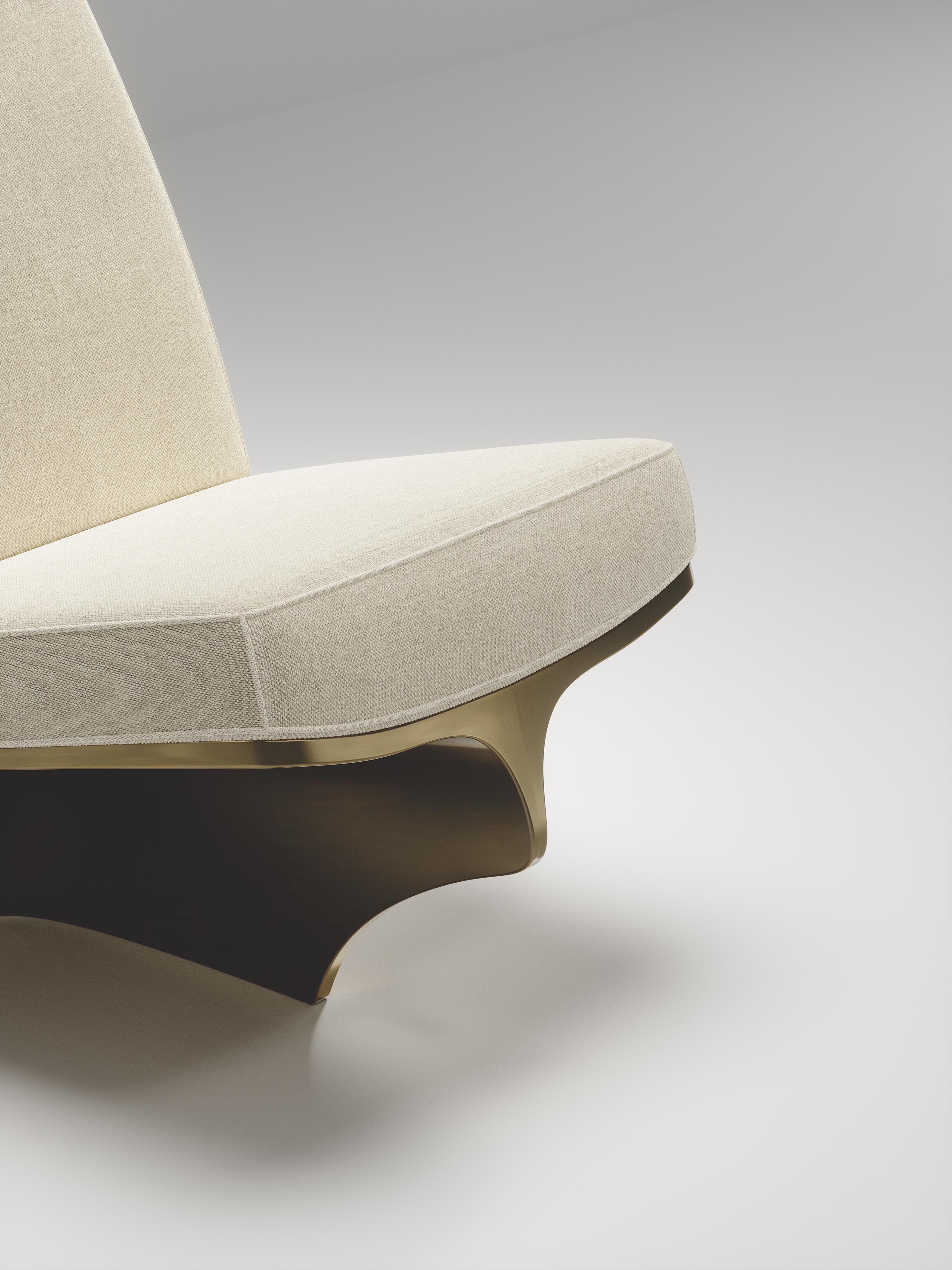 Chaise sculpturale en laiton patiné bronze de Patrick Coard Paris en vente 6