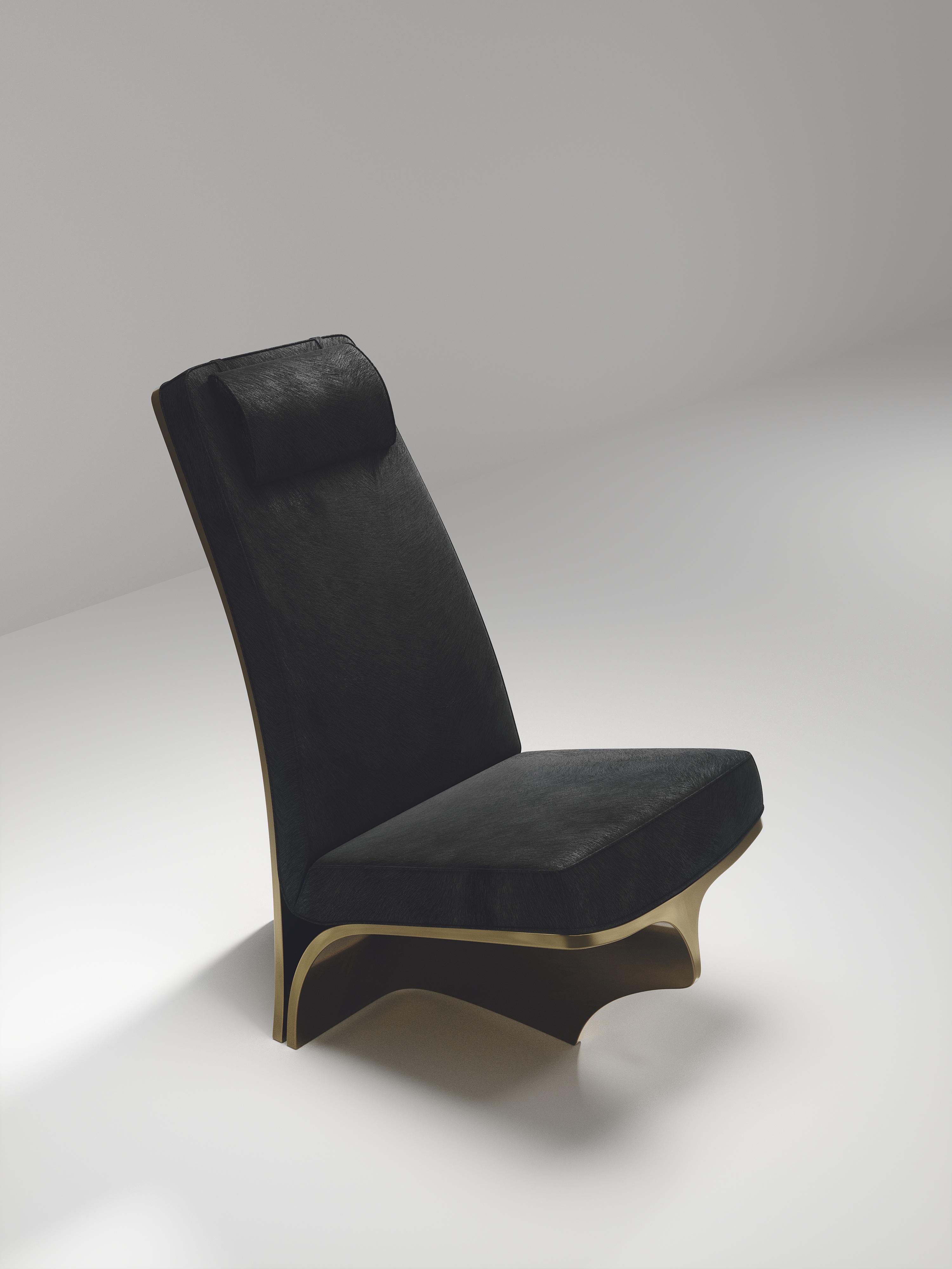 Chaise sculpturale en laiton patiné bronze de Patrick Coard Paris en vente 11