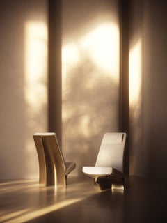 Sculptural Chair in Bronze Patina Brass by Patrick Coard Paris