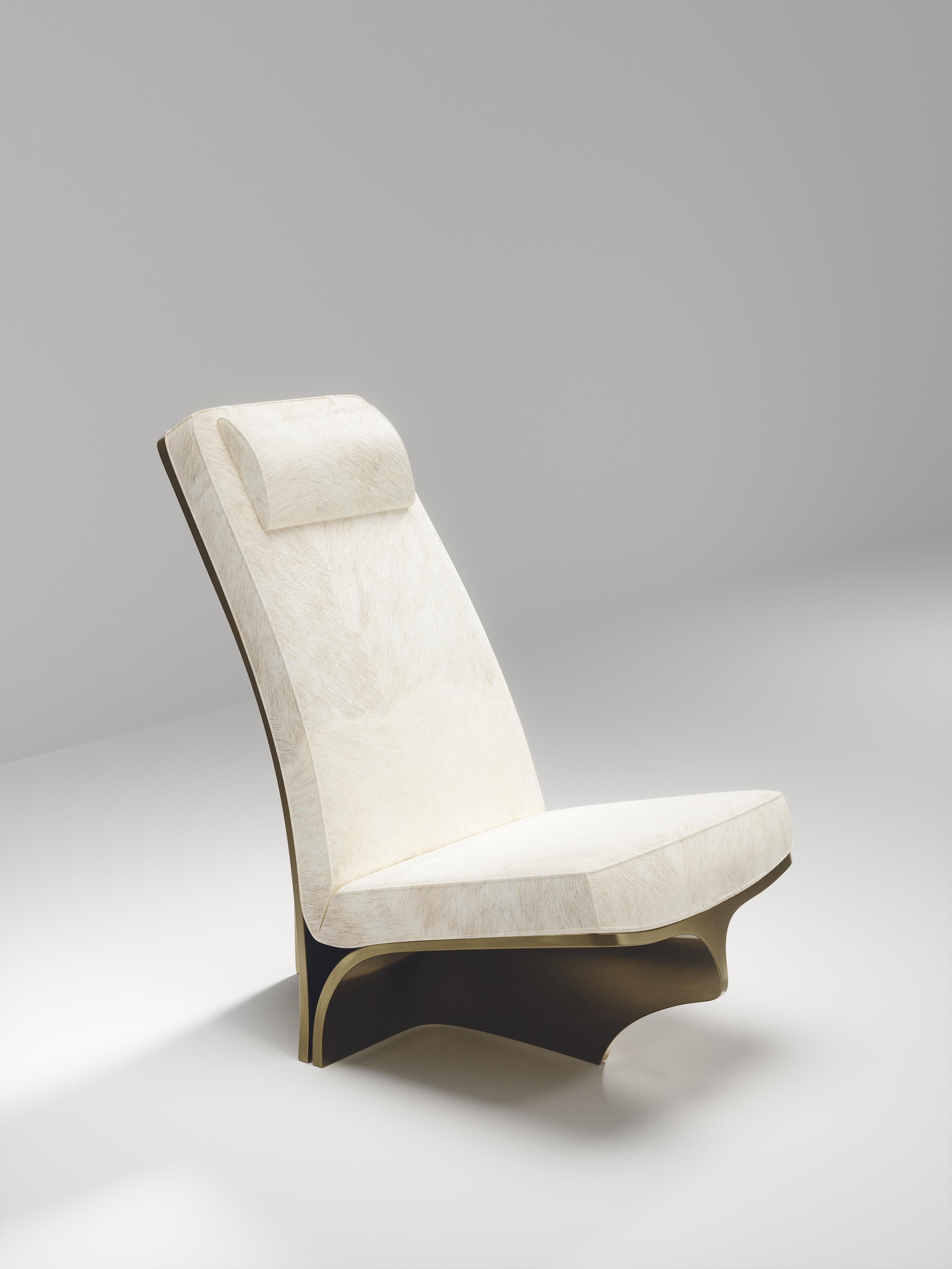 Chaise sculpturale en laiton patiné bronze de Patrick Coard Paris Neuf - En vente à New York, NY