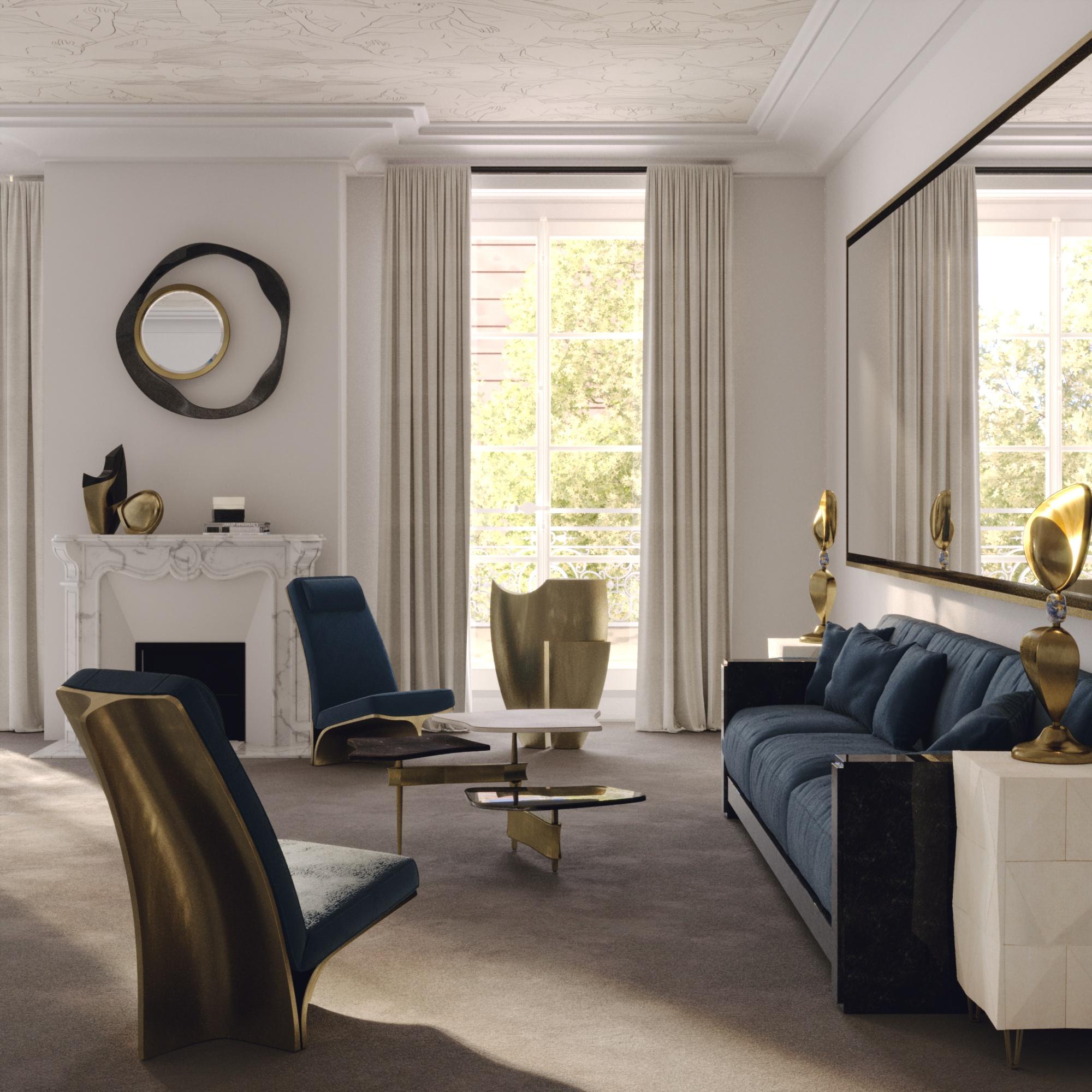Laiton Chaise sculpturale en laiton patiné bronze de Patrick Coard Paris en vente