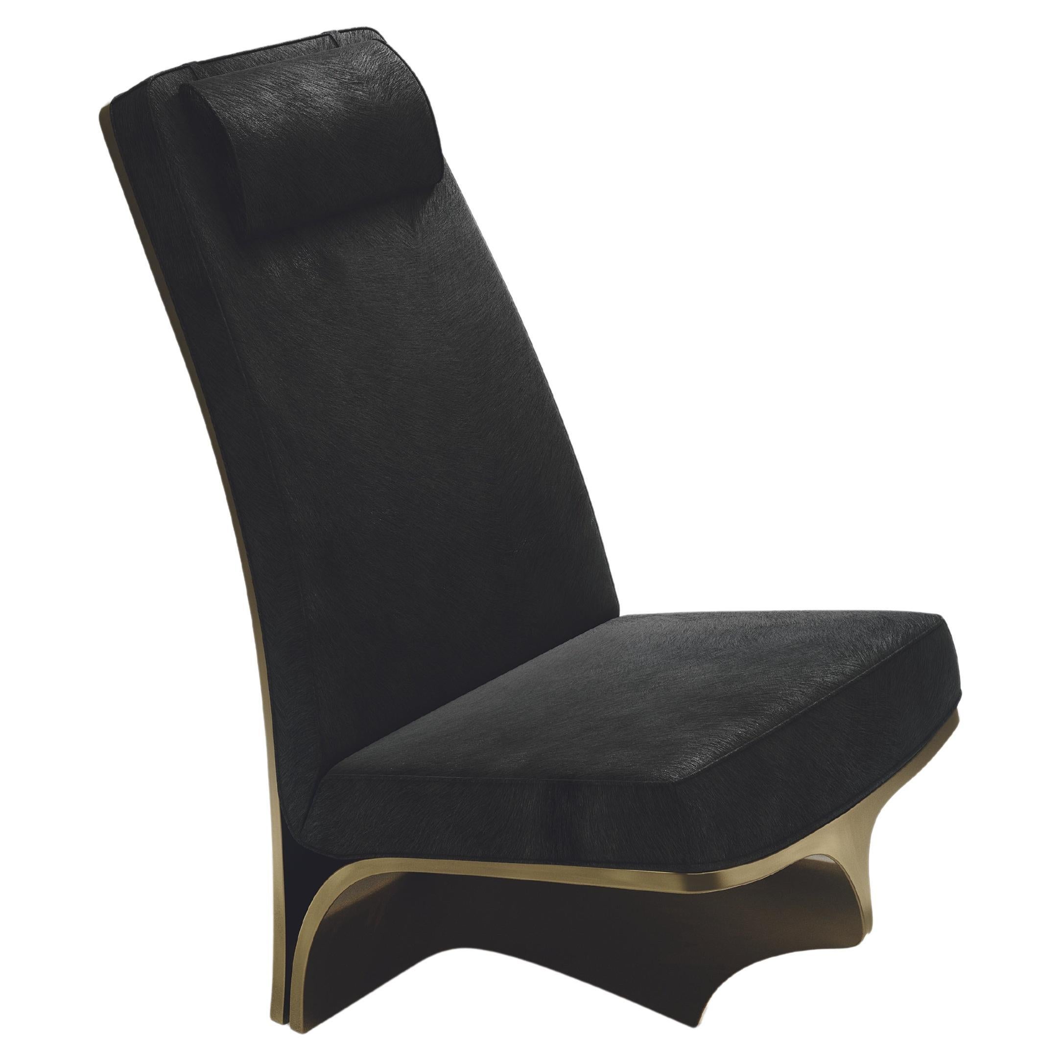 Chaise sculpturale en laiton patiné bronze de Patrick Coard Paris en vente