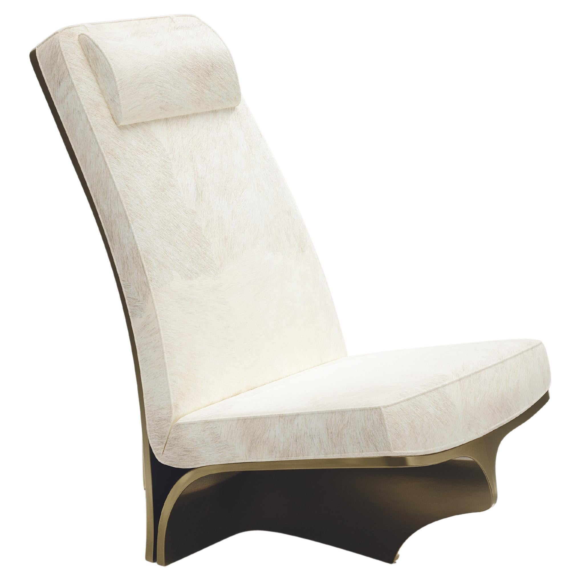Chaise sculpturale en laiton patiné bronze de Patrick Coard Paris