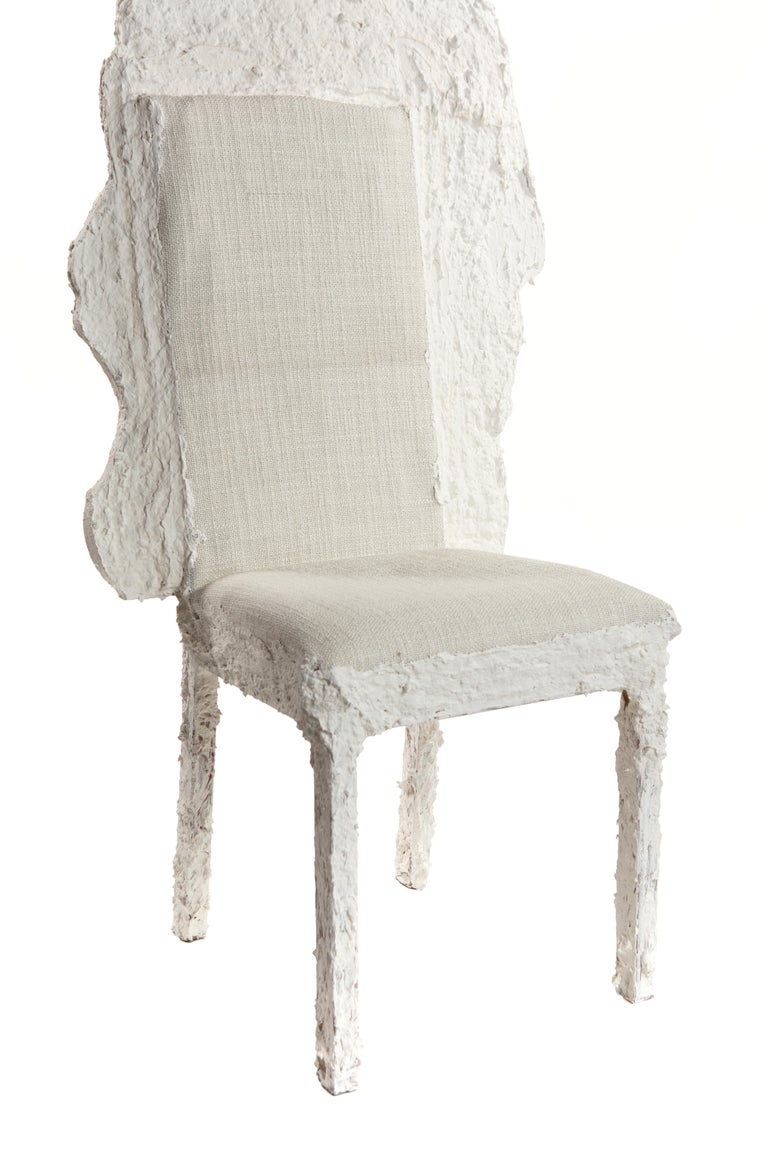 White Plaster Sculptural Chair, 21st Century by Mattia Biagi In New Condition For Sale In Culver City, CA