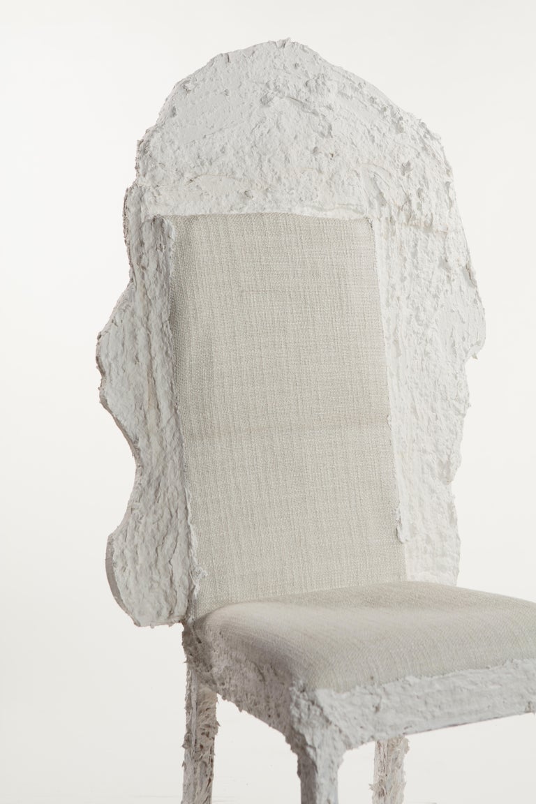 Contemporary White Plaster Sculptural Chair, 21st Century by Mattia Biagi For Sale