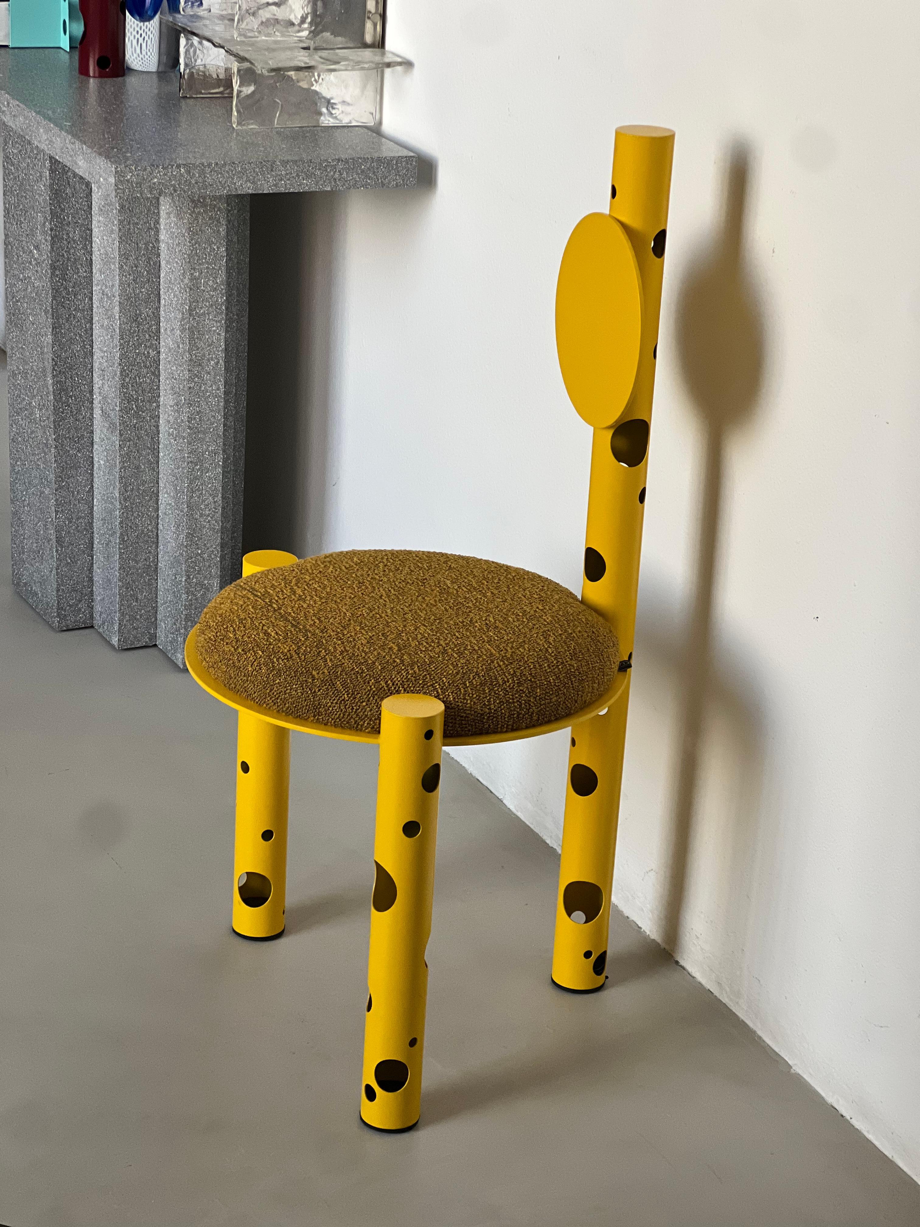 Sculptural Chair ''Silos'' by Spinzi in bright yellow For Sale 9