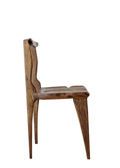 Sculptural Chair, Solid Black Oak, Contemporary Danish Artist, One Piece, Unika