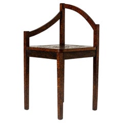 Sculptural Chair with Hand-Carved Seat