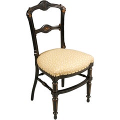 Sculptural Chairs Art Nouveau by Giacomo Cometti in Ebonized Hand Carved Walnut