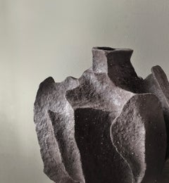 Sculptural Contemporary Ukrainian Chamotte Vase Pinzel Large by Voznicki