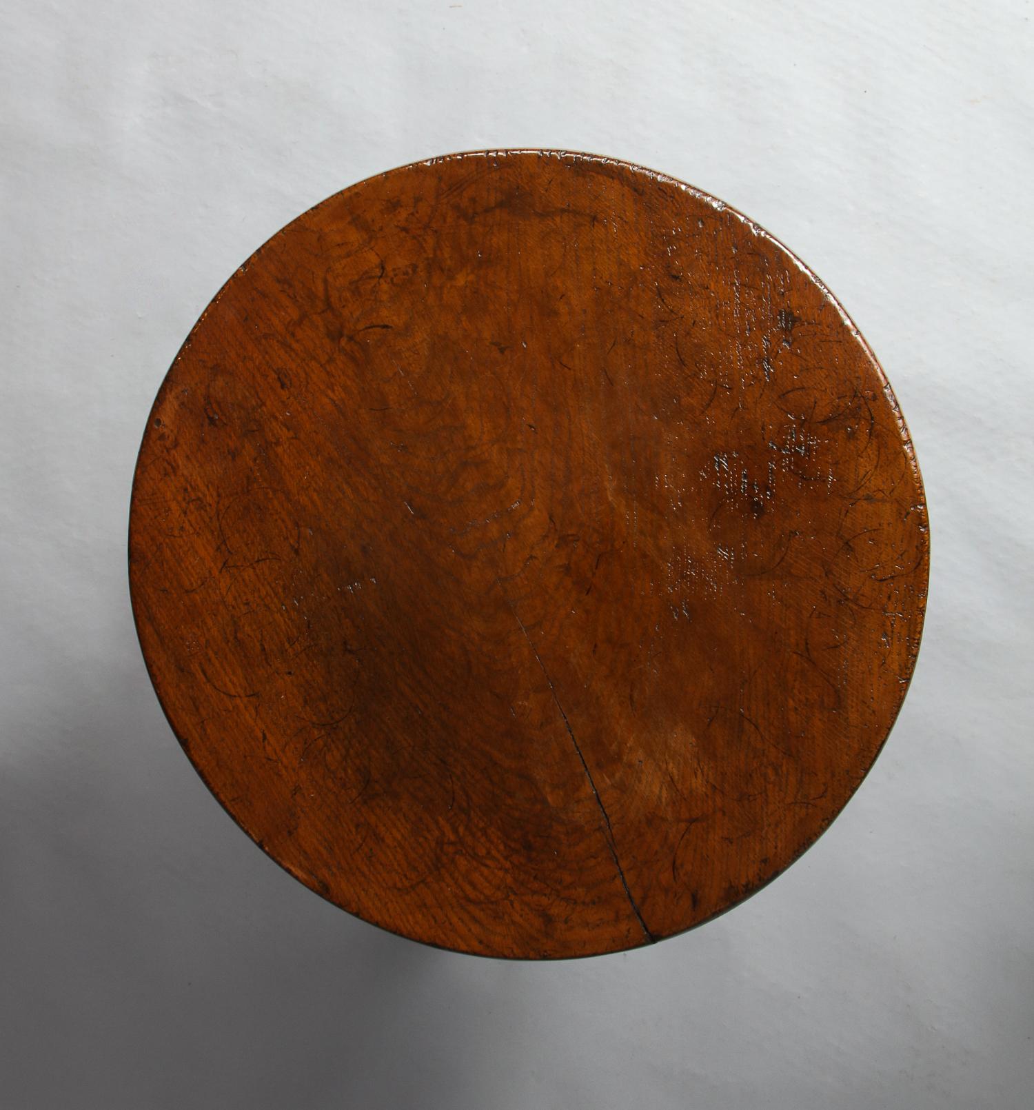 19th Century Sculptural Cheese Top Cricket Table