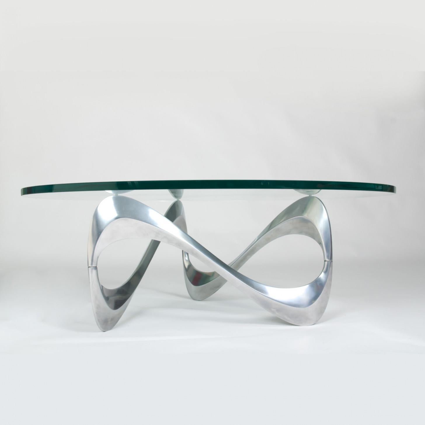 Table basse ou d'appoint sculpturale en chrome de Knut Hesterberg, 1960 en vente 1