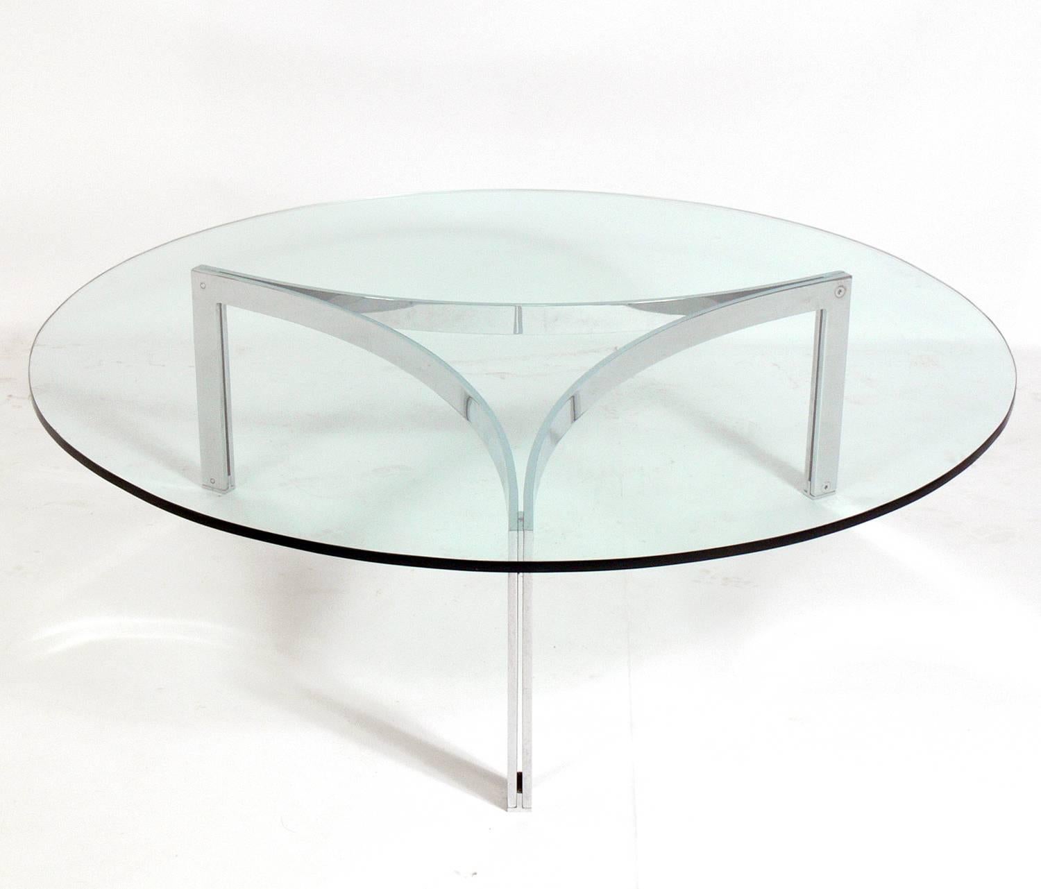 Mid-Century Modern Sculptural Chrome Coffee Table Attributed to Fabricius and Kastholm For Sale