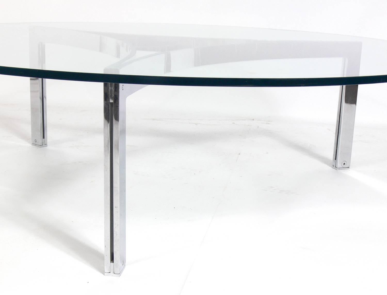 Danish Sculptural Chrome Coffee Table Attributed to Fabricius and Kastholm For Sale