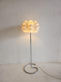 Sculptural Chrome Floor Lamp with Lars Schiøler for Hoyrup, Denmark Shade