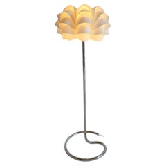 Sculptural Chrome Floor Lamp with Lars Schiøler for Hoyrup, Denmark Shade