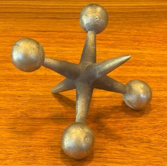 Sculptural Chrome Jack / Jax Bookend / Paperweight in the Style of Bill Curry