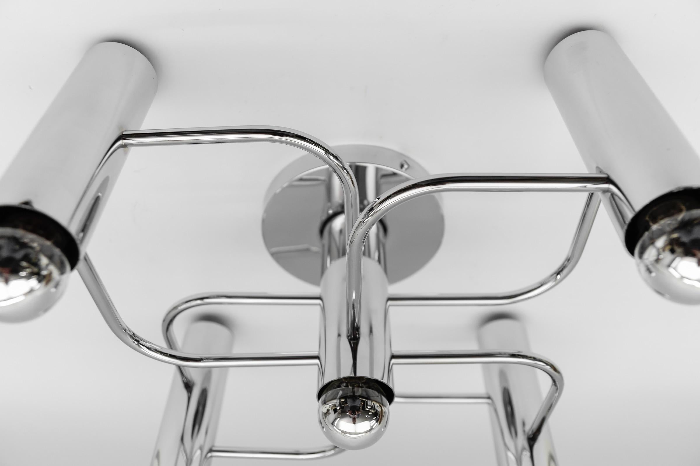 Sculptural Chrome Wall Light or Flush Mount by Leola, 1970s Germany 5