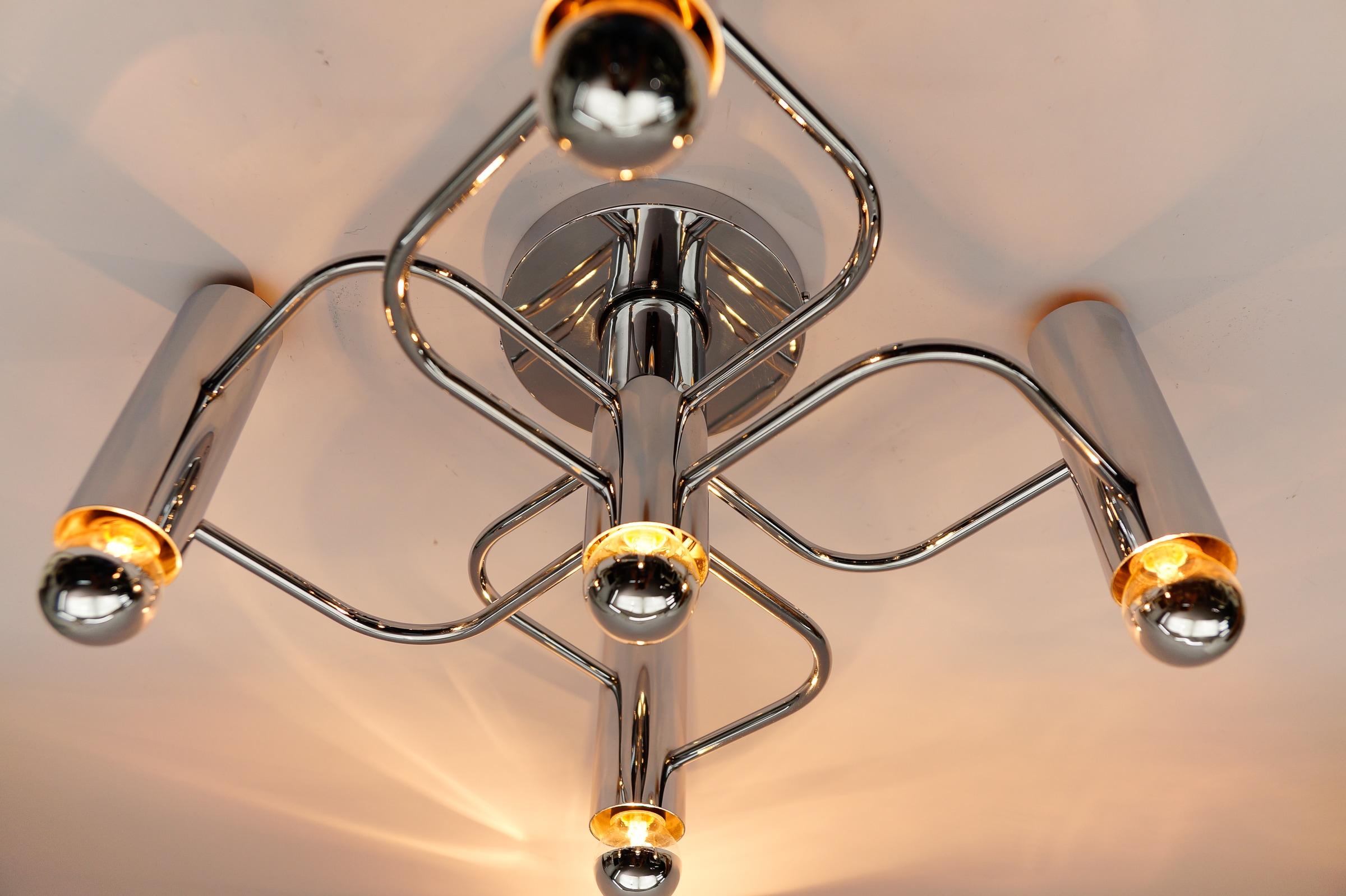 Sculptural Chrome Wall Light or Flush Mount by Leola, 1970s Germany 6