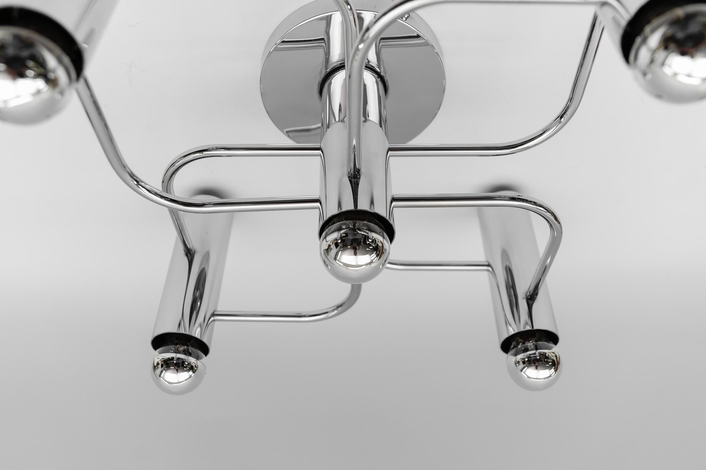 Sculptural Chrome Wall Light or Flush Mount by Leola, 1970s Germany 7