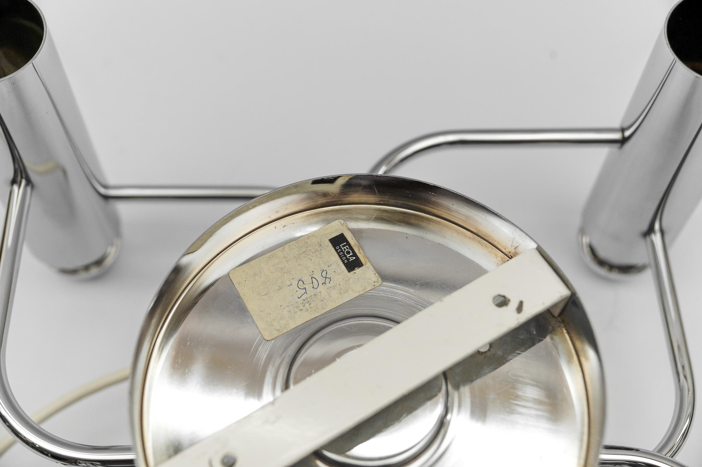 Sculptural Chrome Wall Light or Flush Mount by Leola, 1970s Germany 8