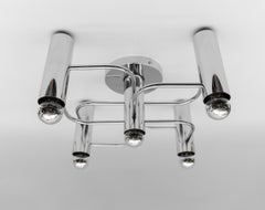 Lampada da parete o da incasso scultorea in cromo di Leola, Germania, anni '70